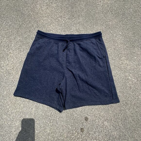 Patagonia Mahnya Fleece Sweat Shorts Mens XXL 7” Inseam Navy Blue Casual Relaxed - Picture 1 of 8